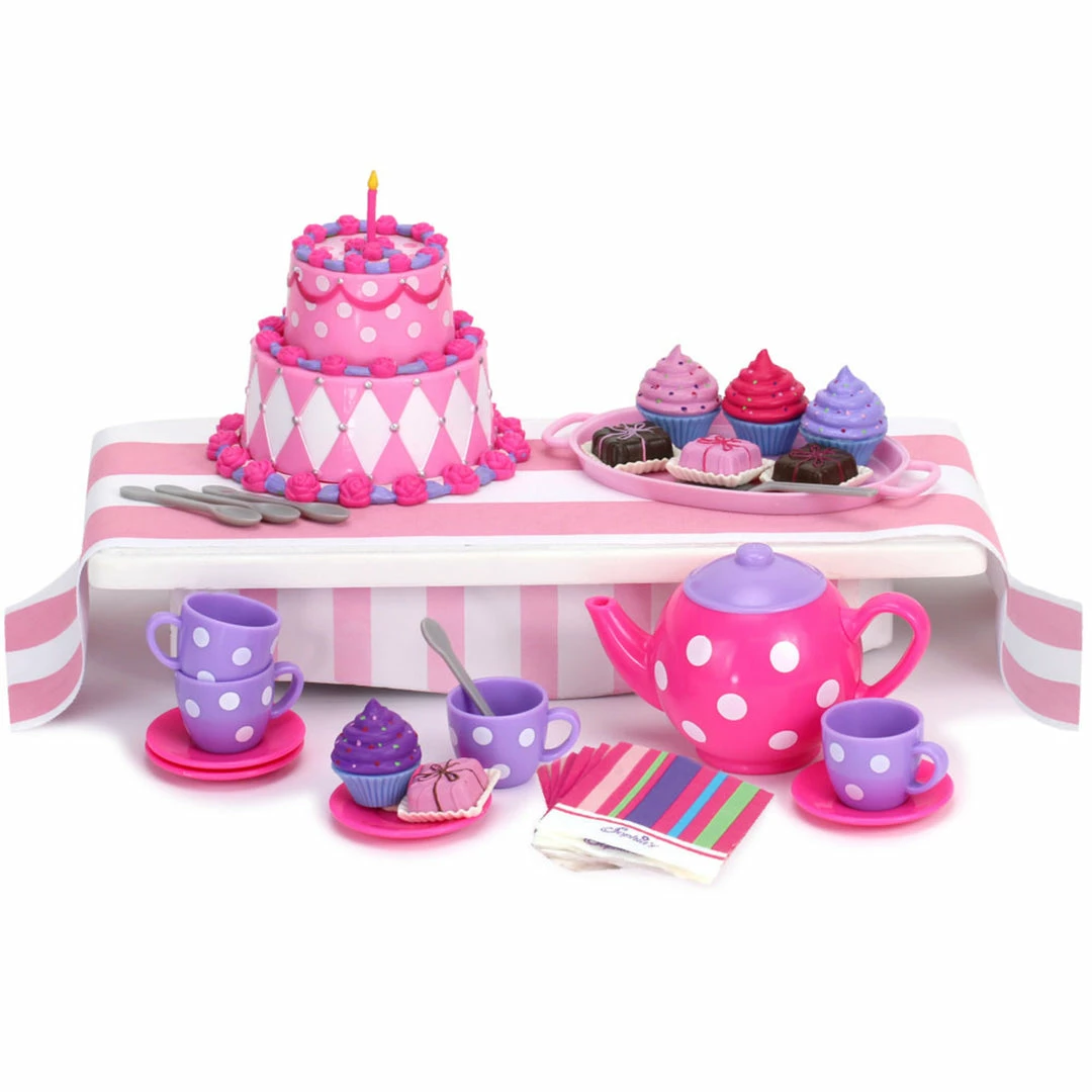 TeamsonUS Kids Sophia's Complete Cake & Tea Party Accessories Set For 18" Dolls