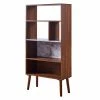 TeamsonUS Teamson Home Kingston Wooden Bookcase With Marble-Look Top, Marble/Walnut