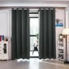 TeamsonUS Teamson Home 96" Delphi Premium Solid Insulated Thermal Blackout Window Curtain Panels With Grommets, Smoke Gray