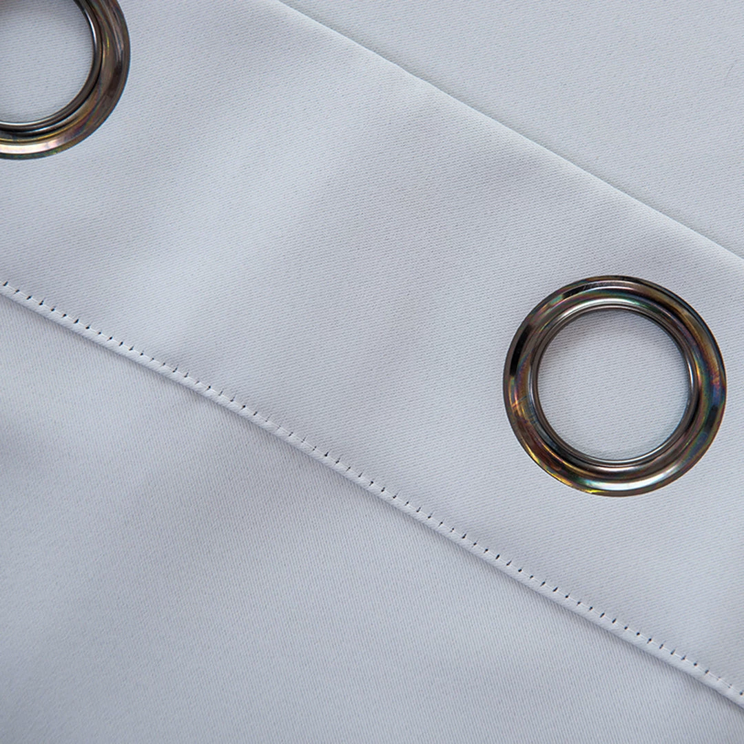 TeamsonUS Teamson Home 63" Corinth Premium Solid Insulated Thermal Blackout Window Curtain Panels With Grommets, Cloud Gray