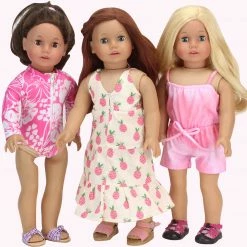 TeamsonUS Kids Sophia's Hawaiian Print Long Sleeve Rash Guard Swimsuit For 18