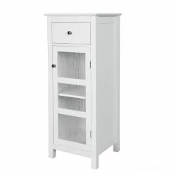 TeamsonUS Teamson Home Connor Floor Cabinet With Adjustable Shelf And Storage Drawer, White