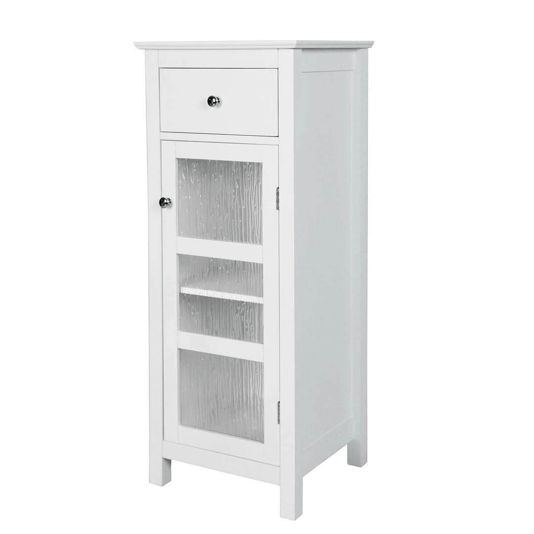 TeamsonUS Teamson Home Connor Floor Cabinet With Adjustable Shelf And Storage Drawer, White