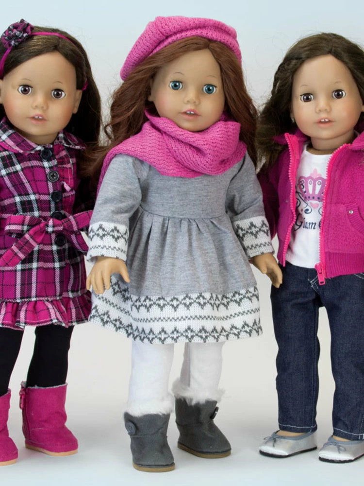 TeamsonUS Sophia's Doll Dress, Leggings, Hat, And Scarf Set For 18" Dolls Kids