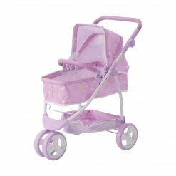 TeamsonUS Olivia's Little World Twinkle Stars Princess 2-in-1 Baby Doll Stroller, Purple
