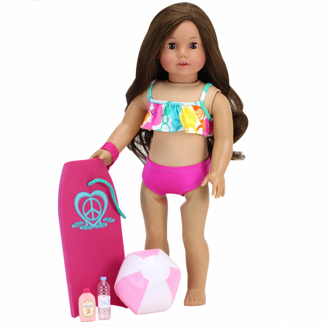TeamsonUS Kids Sophia's Bikini And Beach Accessories Set For 18" Dolls