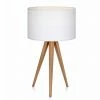 TeamsonUS Teamson Home Romanza 20.07" Postmodern Tripod Table Lamp With Drum Shade, Natural/White