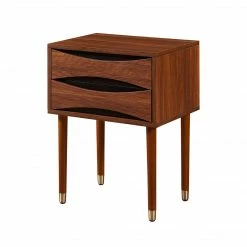 TeamsonUS Teamson Home Dawson Modern Wooden Side Table With Storage, Walnut