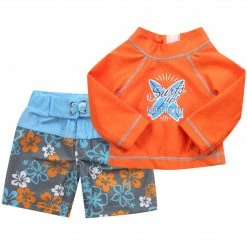 TeamsonUS Sophia's Surf Shirt And Floral Swim Trunks Set For 18" Boy Dolls Kids