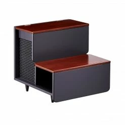 TeamsonUS Teamson Pets Esker Wooden Pet Stairs Ramp For Cat Or Dog, Mocha/Walnut