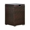 TeamsonUS Teamson Home Gas Tank Wicker Cover Table For 20 Lb Propane Tanks, Brown