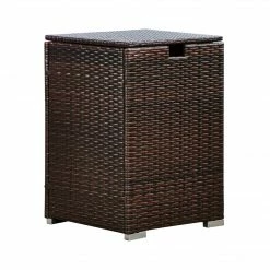 TeamsonUS Teamson Home Gas Tank Wicker Cover Table For 20 Lb Propane Tanks, Brown