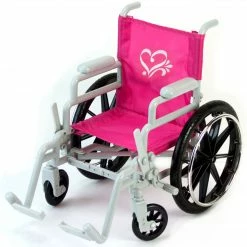 TeamsonUS Kids Sophia's Wheelchair, Cast And Crutches Set For 18" Dolls, Hot Pink