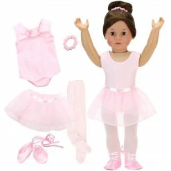 TeamsonUS Sophia's 5 Piece Ballet Outfit Set For 18'' Dolls, Light Pink