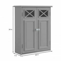 TeamsonUS Teamson Home Dawson Contemporary Removable Wooden Cabinet, Gray