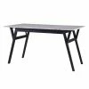 TeamsonUS Teamson Home Ashton Rectangular Marble-Look Dining Table With Wood Base, Marble/Black