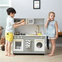 TeamsonUS Teamson Kids - Little Chef Berlin Modern Play Kitchen - Grey / White