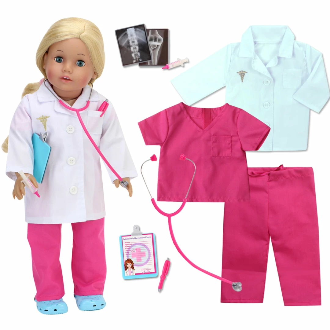 TeamsonUS Sophia's Doll Doctor And Medical Accessories Set For 18" Dolls, Pink Kids
