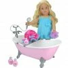 TeamsonUS Sophia's Pink Bathtub And Shower Accessories Set For 18" Dolls