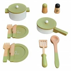 TeamsonUS Teamson Kids Little Chef Frankfurt Wooden Cookware Play Kitchen Accessories, Green