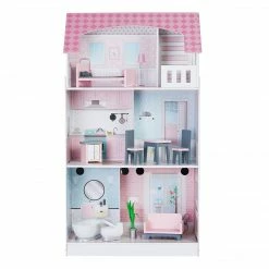 TeamsonUS Teamson Kids Ariel 2-in-1 Double-Sided Play Kitchen With Accessories And Furnished Dollhouse For 12