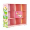 TeamsonUS Fantasy Fields Kids Painted Wooden Magic Garden Adjustable Cube Bookshelf, Pink