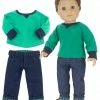 TeamsonUS Sophia's Shirt, Jeans, And Penny Loafers Set For 18" Boy Dolls Kids
