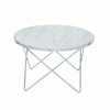 TeamsonUS Teamson Home Margo Small Round Faux White Carrara Marble Coffee Table, White