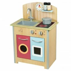 TeamsonUS New Teamson Kids Little Chef Porto Classic Wooden Kitchen Playset, Natural