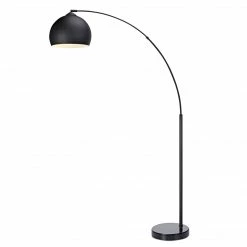 TeamsonUS Teamson Home Arquer Arc Metal Floor Lamp With Bell Shade, Black