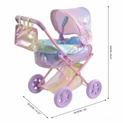 TeamsonUS Olivias Little World Magical Dreamland Deluxe Baby Doll Stroller And Carrier, Iridescent