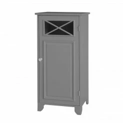 TeamsonUS Teamson Home Dawson Contemporary Narrow Wooden Floor Storage Cabinet With Door, Gray