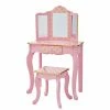 TeamsonUS Fantasy Fields - Fashion Polka Dot Prints Gisele Play Vanity Set - Pink / Gold Kids