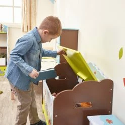 TeamsonUS Fantasy Fields Enchanted Woodland Kids Wooden Toy Storage Chest, Multicolor