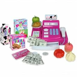 TeamsonUS Kids Sophia's Cash Register, Grocery Food And Money Set For 18" Dolls