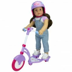 TeamsonUS Kids Sophia's Mini Scooter And Helmet Set For 18" Dolls, Multicolor