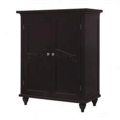 TeamsonUS Teamson Home Versailles Wooden Floor Cabinet With 2 Shelves, Dark Espresso