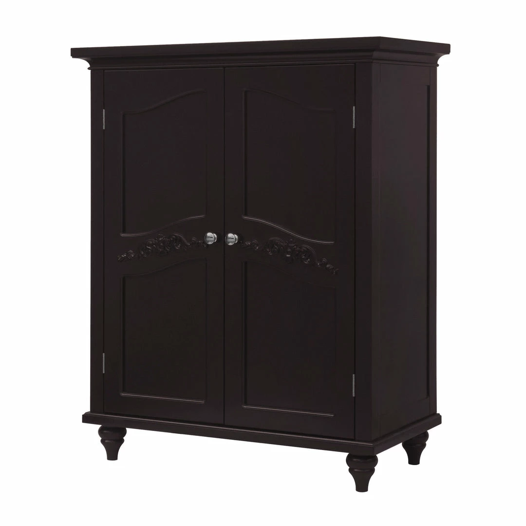 TeamsonUS Teamson Home Versailles Wooden Floor Cabinet With 2 Shelves, Dark Espresso