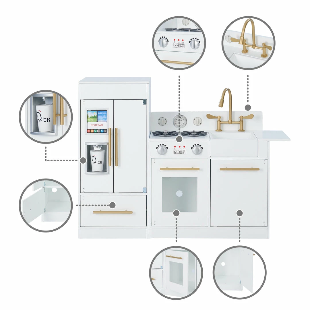 TeamsonUS Teamson Kids - Little Chef Chelsea Modern Play Kitchen - White / Gold