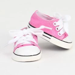 TeamsonUS Sophia's Light Pink Canvas Sneaker Shoe With Laces For 18" Dolls