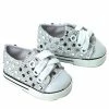 TeamsonUS Sophia's Silver Sequin Sneaker Shoes With Laces For 18" Dolls Kids