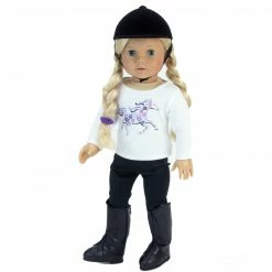 TeamsonUS Sophia's 4 Piece Horseback Riding Outfit With Riding Boots Set For 18'' Dolls, Black Kids