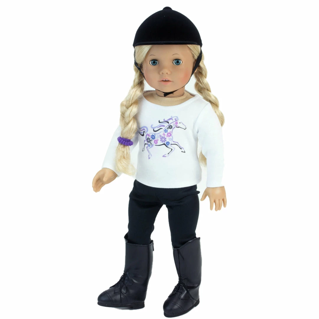 TeamsonUS Sophia's 4 Piece Horseback Riding Outfit With Riding Boots Set For 18'' Dolls, Black Kids