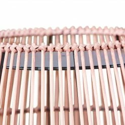 TeamsonUS Teamson Home Large Round Outdoor Patio Bamboo Side Table With Iron Top, Brown