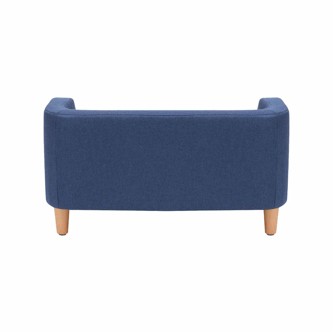 TeamsonUS New Teamson Pets Bennett Elevated Linen Sofa Pet Daybed For Small And Medium Dogs, Navy