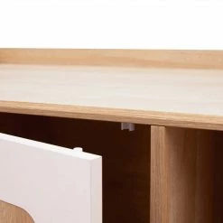 TeamsonUS Teamson Pets Daisy Mixed Wood Cat Litter Box Enclosure Storage Bench, Tan New