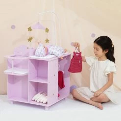 TeamsonUS Olivia's Little World - Twinkle Stars Princess Baby Doll Changing Station With Storage Kids