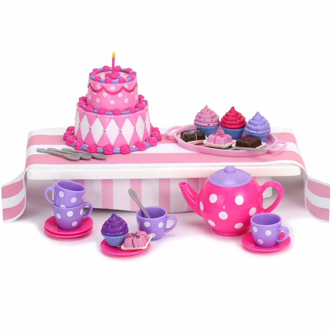 TeamsonUS Sophia's 64 Piece Dessert Tea Party Set For 18'' Dolls, Pink Kids