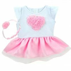 TeamsonUS Sophia's Heart Dress And Headband Outfit For 15'' Dolls, White/Pink Kids