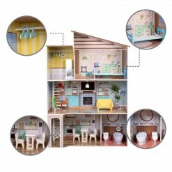 TeamsonUS Olivia's Little World Wooden Dreamland Mediterranean Dollhouse Set